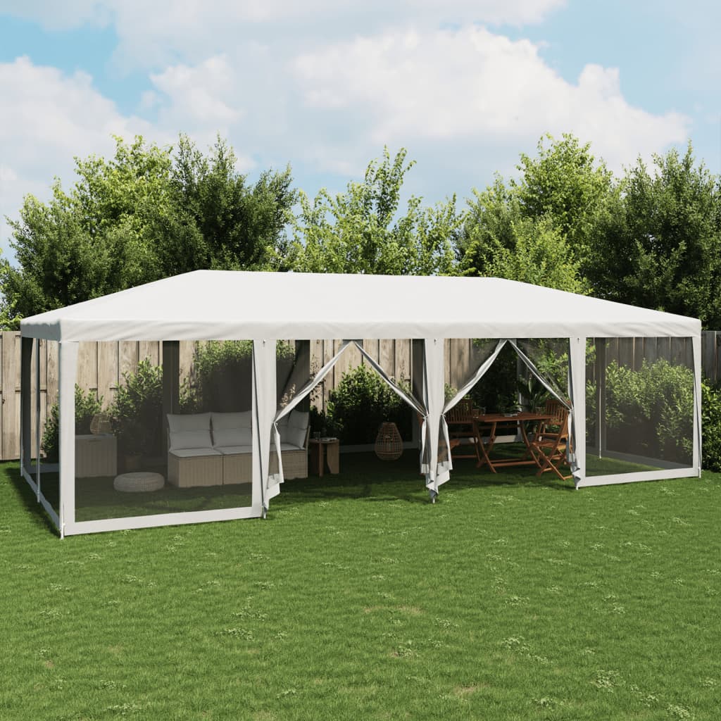 Carpa para fiestas 12 paredes de malla HDPE gris antracita 8x4m