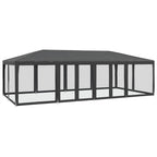 Carpa para fiestas 12 paredes de malla HDPE gris antracita 8x4m