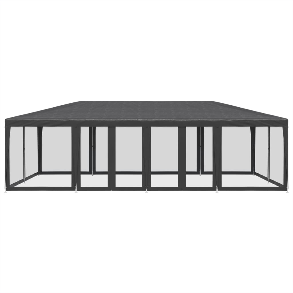 Carpa para fiestas 12 paredes de malla HDPE gris antracita 8x4m