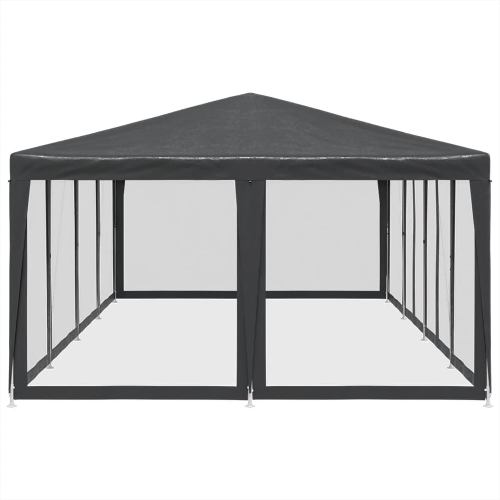 Carpa para fiestas 12 paredes de malla HDPE gris antracita 8x4m