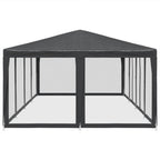 Carpa para fiestas 12 paredes de malla HDPE gris antracita 8x4m