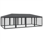 Carpa para fiestas 12 paredes de malla HDPE gris antracita 8x4m