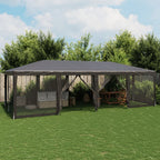 Carpa para fiestas 12 paredes de malla HDPE gris antracita 8x4m
