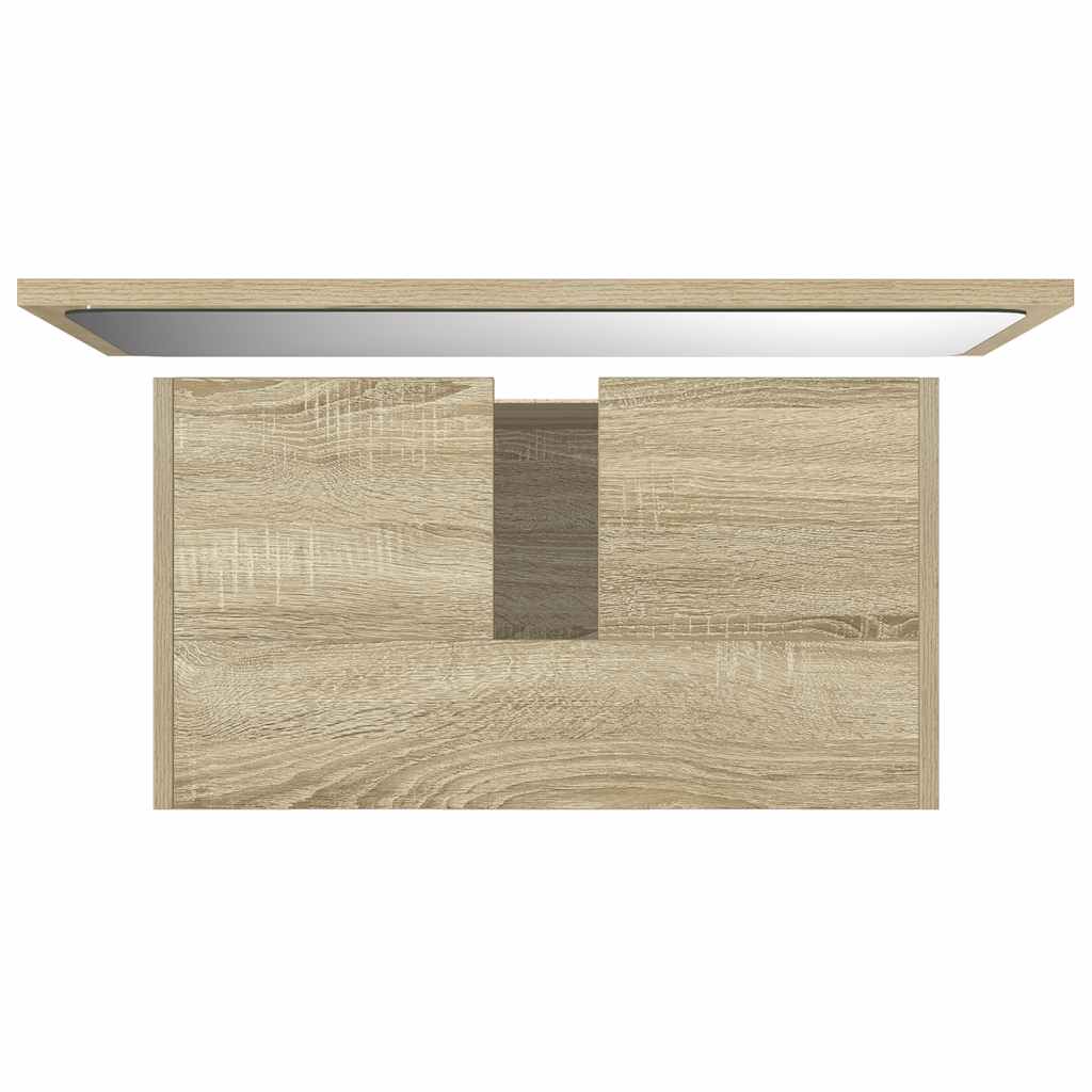Set de muebles de baño 2 pzas madera contrachapada roble Sonoma