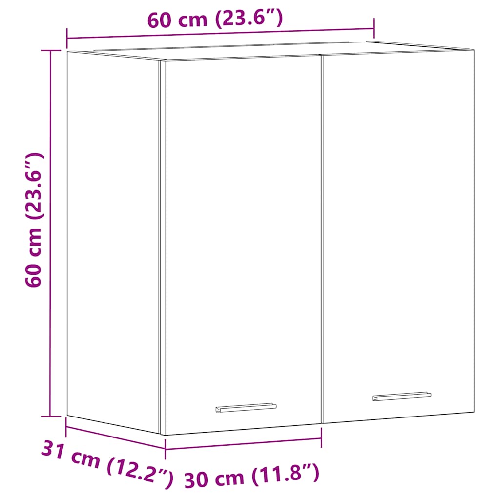 Armario colgante "Lyon" roble Sonoma 60x31x60 cm madera de ingeniería