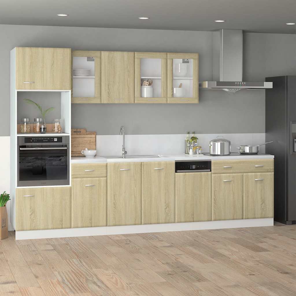 Vitrina colgante "Lyon" roble Sonoma 80x31x60 cm madera de ingeniería