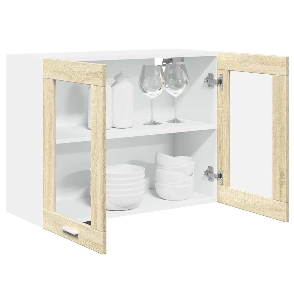 Vitrina colgante "Lyon" roble Sonoma 80x31x60 cm madera de ingeniería