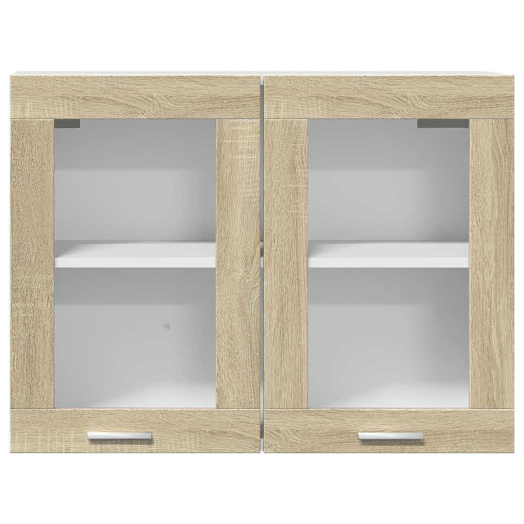 Vitrina colgante "Lyon" roble Sonoma 80x31x60 cm madera de ingeniería