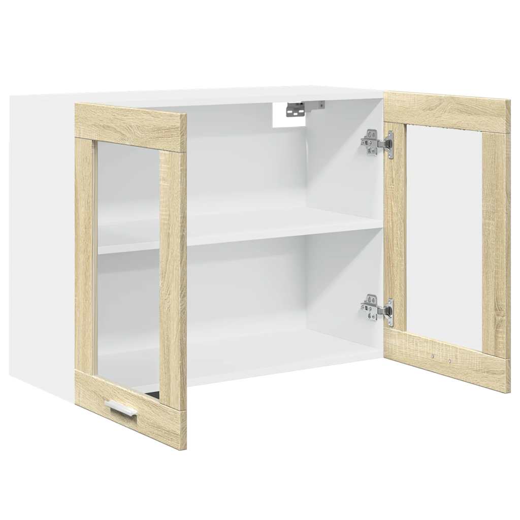 Vitrina colgante "Lyon" roble Sonoma 80x31x60 cm madera de ingeniería