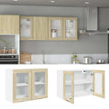 Vitrina colgante "Lyon" roble Sonoma 80x31x60 cm madera de ingeniería