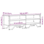 Mueble de TV madera de ingeniería negro 122x34x41 cm