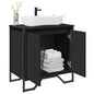 Armario para lavabo de baño madera ingeniería negro 60x35x60 cm