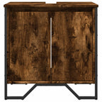 Armario lavabo baño madera ingeniería roble ahumado 60x35x60 cm
