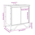 Armario lavabo baño madera ingeniería gris Sonoma 60x35x60 cm