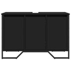 Armario de lavabo de baño madera ingeniería negro 91x35x60 cm