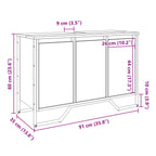 Armario de lavabo de baño madera ingeniería negro 91x35x60 cm