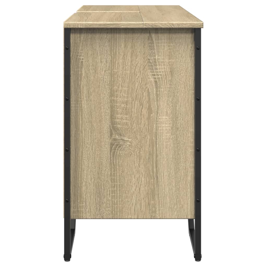 Armario lavabo baño madera ingeniería roble Sonoma 91x35x60 cm