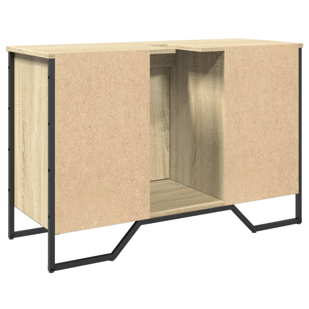 Armario lavabo baño madera ingeniería roble Sonoma 91x35x60 cm
