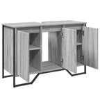 Armario lavabo baño madera ingeniería gris Sonoma 91x35x60 cm