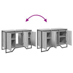 Armario lavabo baño madera ingeniería gris Sonoma 91x35x60 cm