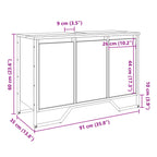 Armario lavabo baño madera ingeniería gris Sonoma 91x35x60 cm