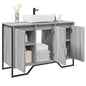Armario lavabo baño madera ingeniería gris Sonoma 91x35x60 cm