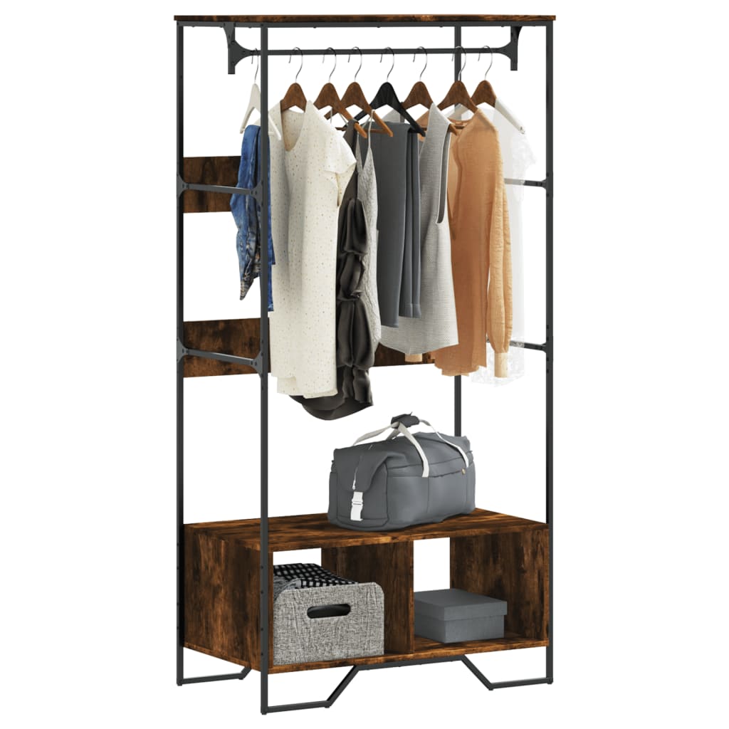 Armario de madera de ingeniería roble ahumado 77x48x102 cm