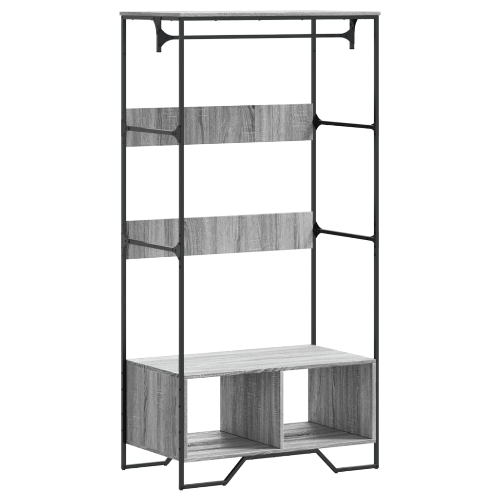 Armario de madera de ingeniería gris Sonoma 90x50x180 cm