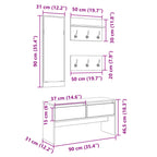 Muebles de recibidor 4 piezas madera de ingeniería marrón roble