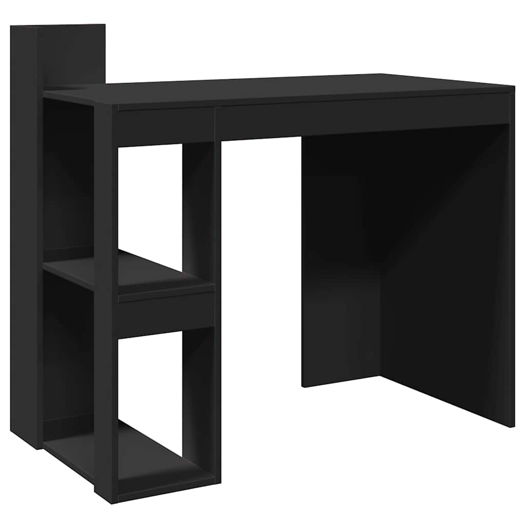 Escritorio de madera de ingeniería negro 103,5x56,5x94 cm
