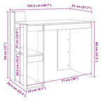 Escritorio de madera de ingeniería negro 103,5x56,5x94 cm