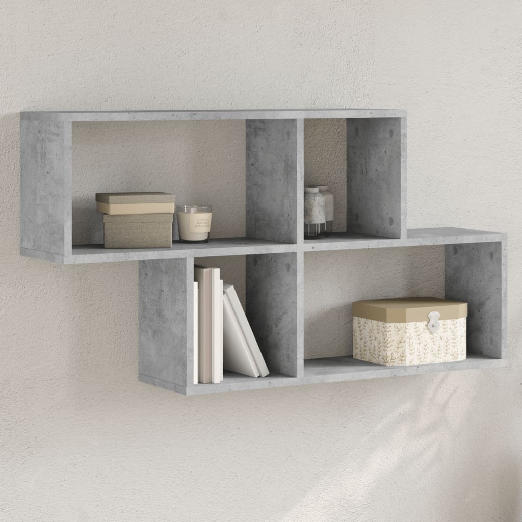 Estante de pared 2 uds madera ingeniería gris Sonoma 38x12x38cm