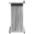 Atril con ruedas y cajón madera gris Sonoma 55x55x107 cm
