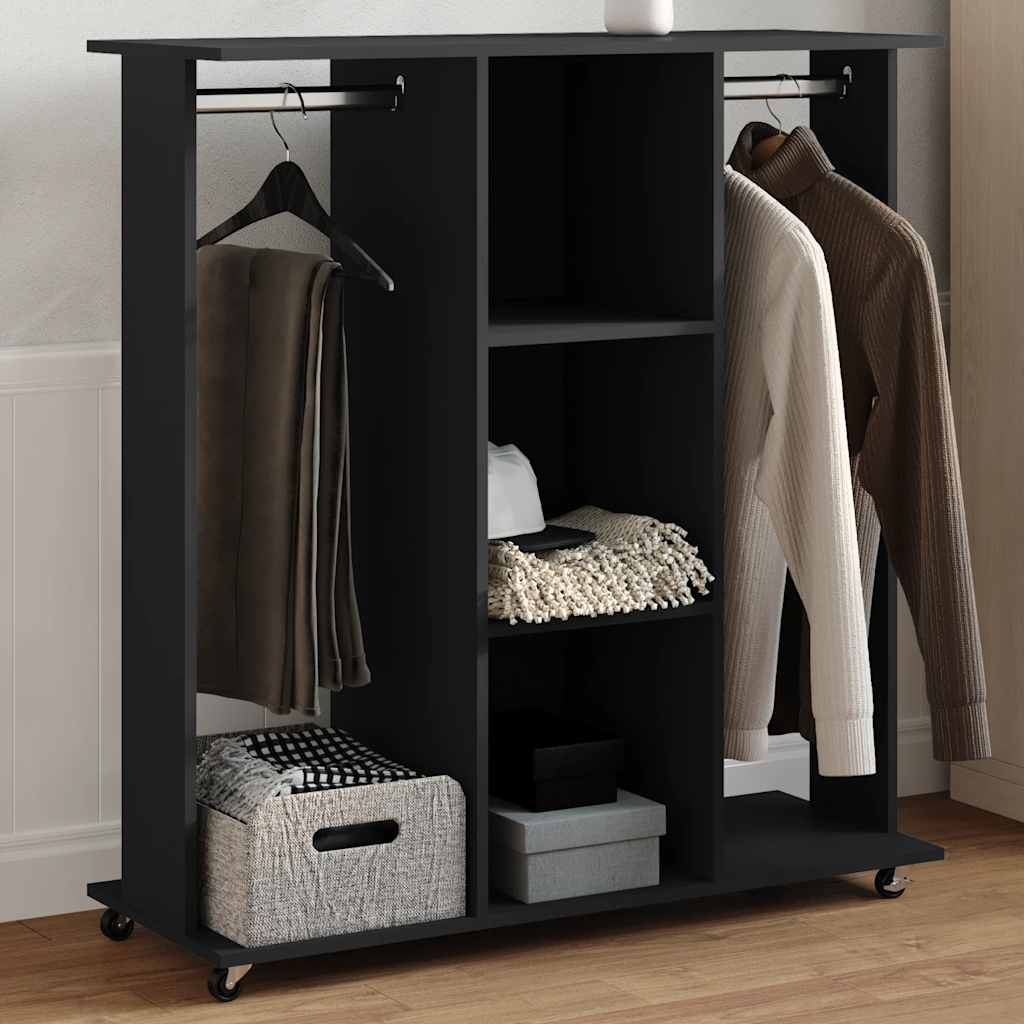 Armario con ruedas madera ingeniería gris hormigón 102x38x110cm