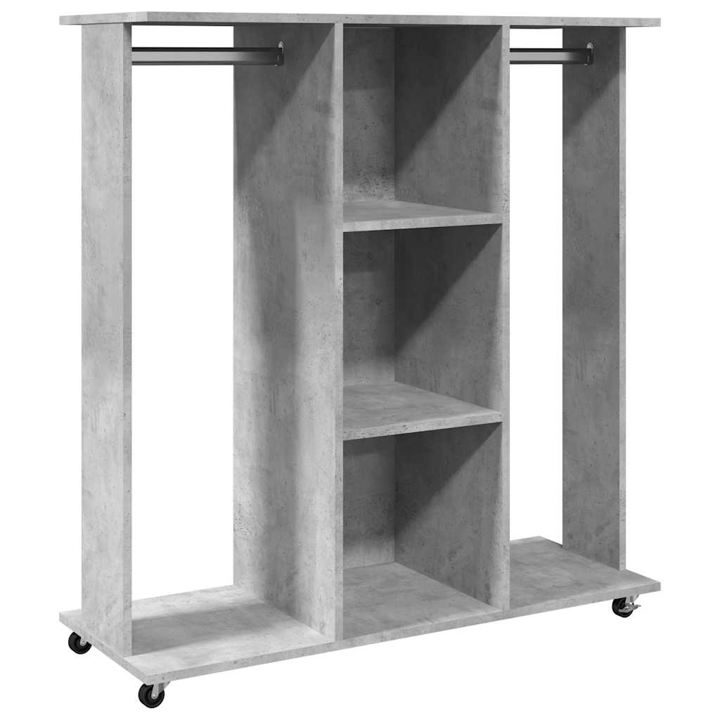 Armario con ruedas madera ingeniería gris hormigón 102x38x110cm