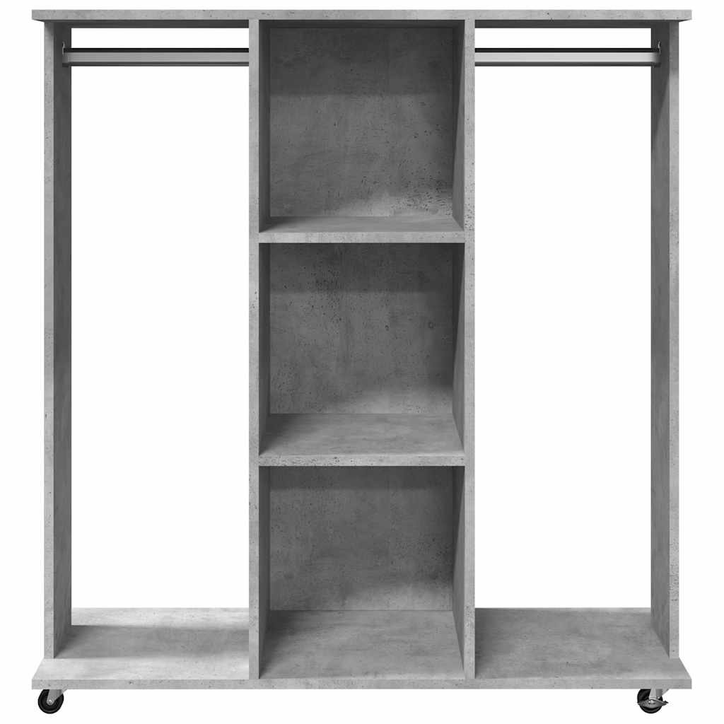 Armario con ruedas madera ingeniería gris hormigón 102x38x110cm