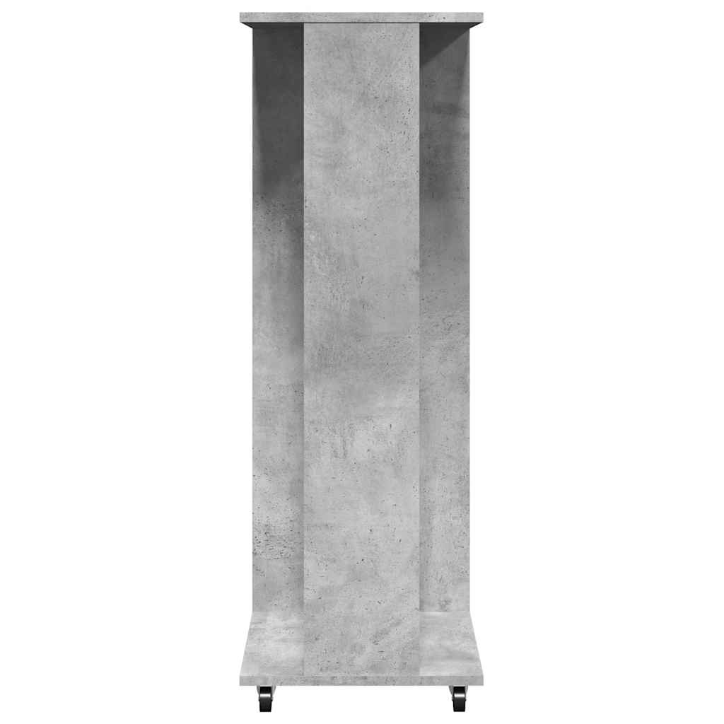 Armario con ruedas madera ingeniería gris hormigón 102x38x110cm
