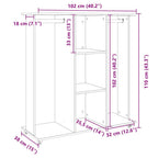 Armario con ruedas madera ingeniería gris hormigón 102x38x110cm