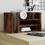 Organizador de escritorio madera ingeniería gris 42x21,5x42 cm