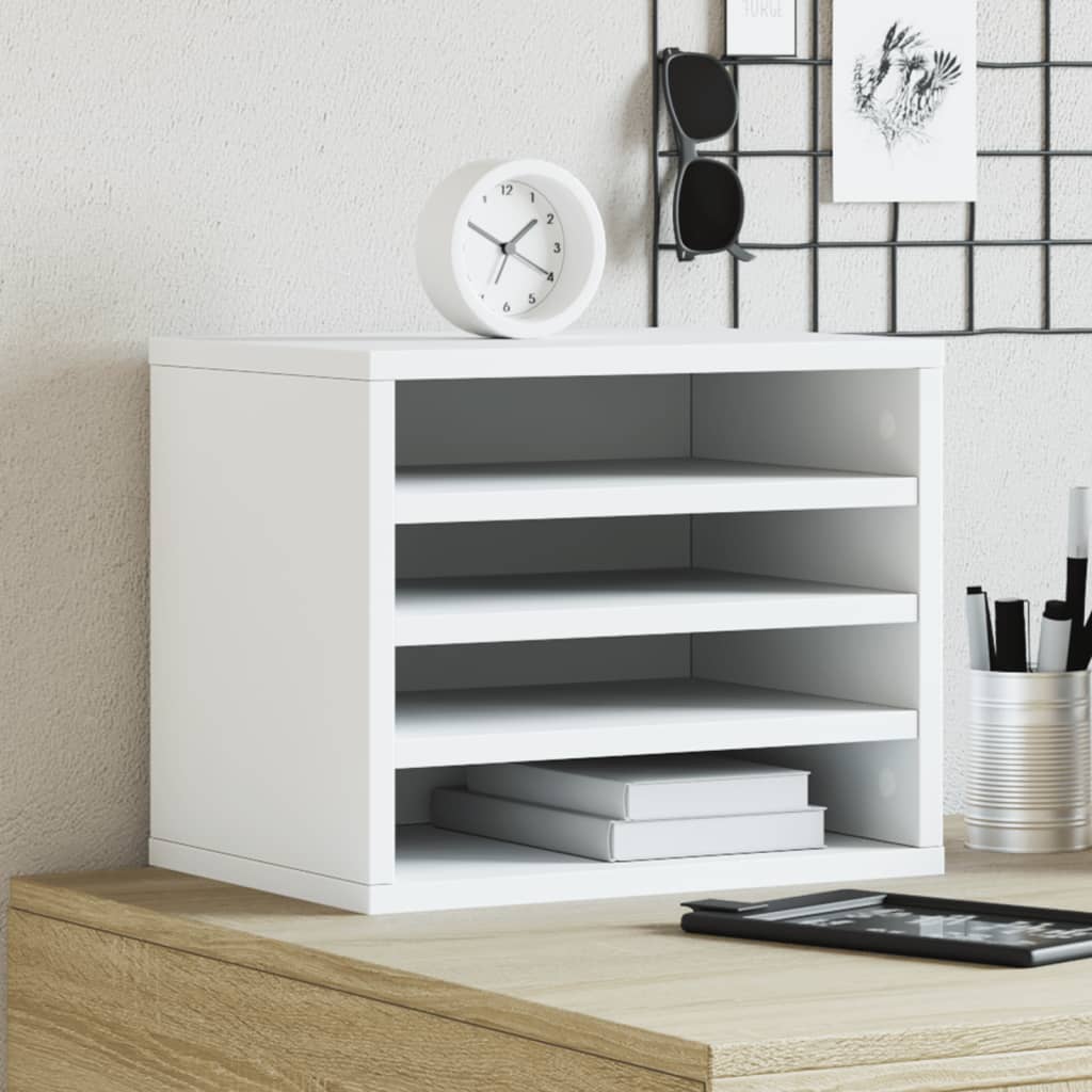 Organizador de escritorio madera ingeniería gris 42x21,5x42 cm