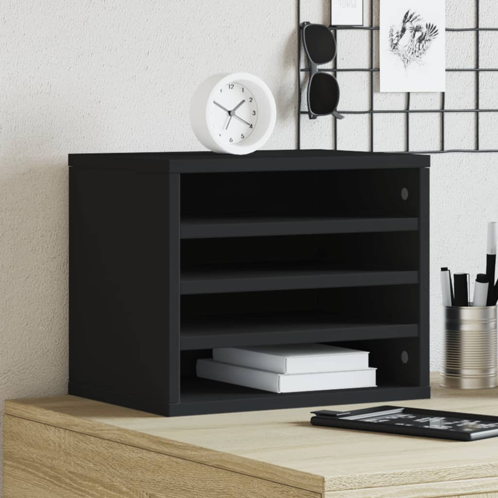 Organizador de escritorio madera ingeniería gris 42x21,5x42 cm
