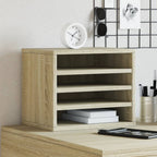 Organizador de escritorio madera ingeniería gris 42x21,5x42 cm