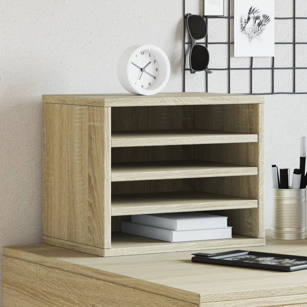 Organizador de escritorio madera ingeniería gris 42x21,5x42 cm