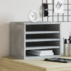 Organizador de escritorio madera ingeniería gris 42x21,5x42 cm