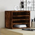 Organizador de escritorio madera ingeniería gris 42x21,5x42 cm