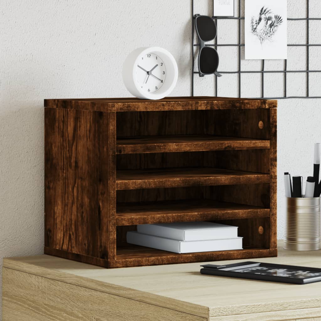 Organizador de escritorio madera ingeniería gris 42x21,5x42 cm
