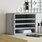 Organizador de escritorio madera ingeniería gris 42x21,5x42 cm