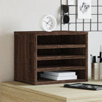 Organizador de escritorio madera ingeniería gris 42x21,5x42 cm