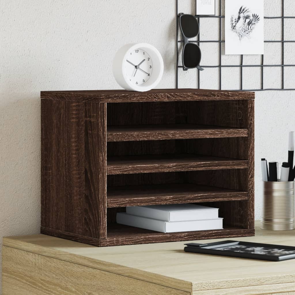 Organizador de escritorio madera ingeniería gris 42x21,5x42 cm