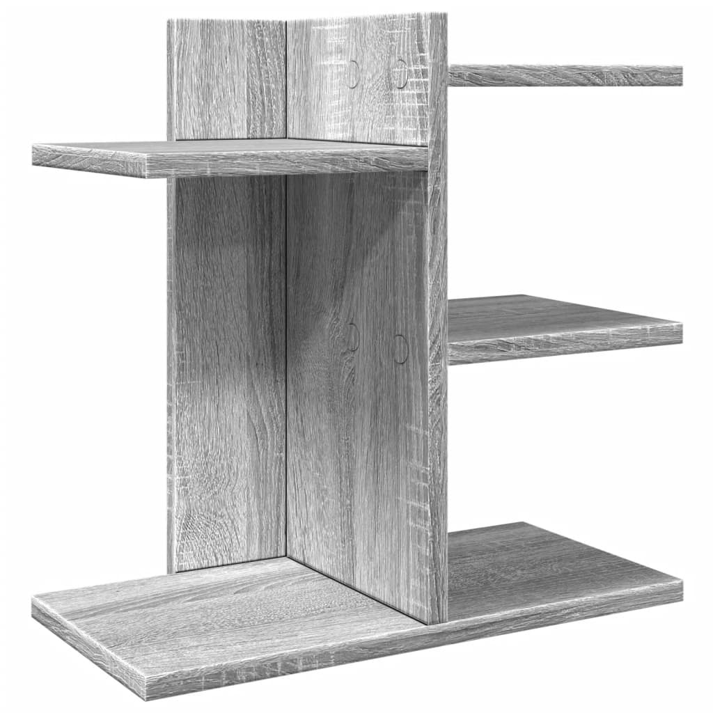 Organizador de escritorio madera ingeniería gris 42x21,5x42 cm
